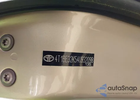 2004 Toyota Camry Le из США, поврежденный, VIN 4T1BE32K54U932098